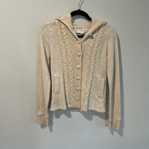 Anthropologie Saturday Sunday Cream Colored Cable Knit Cardigan - Picture 4 of 11